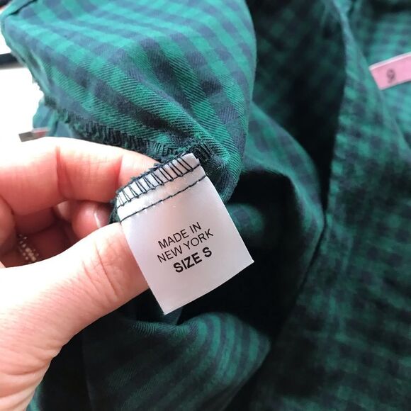 Petersyn‎ green gingham plaid one shoulder top - Picture 6 of 8